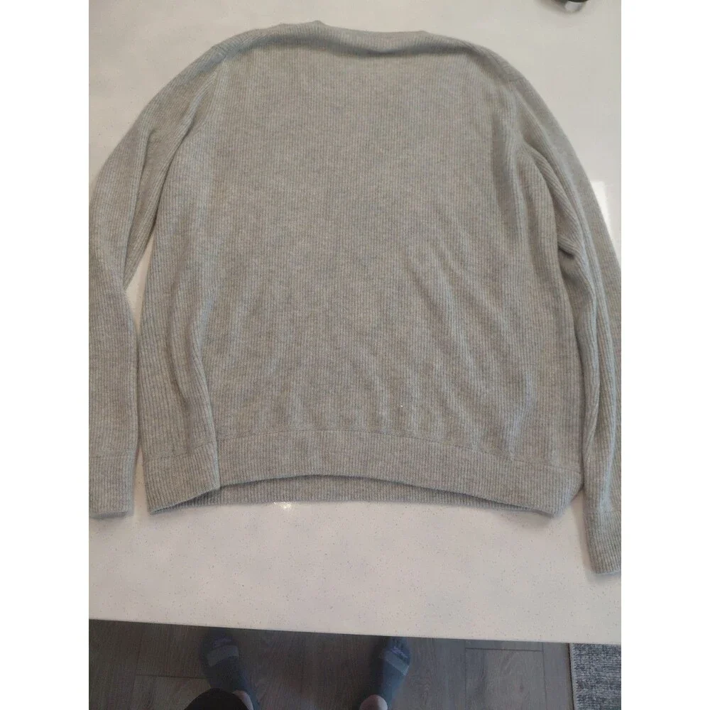 J Crew Sweater Men's XL light gray 2 Ply Italian Cashmere Crew neck